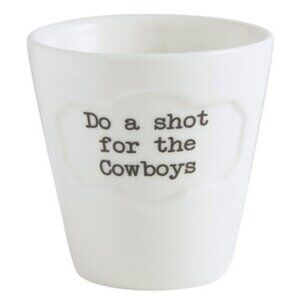 NEW - Do a shot for the COWBOYS ! Dallas Set of 12 ceramic Shot Glasses  NIB